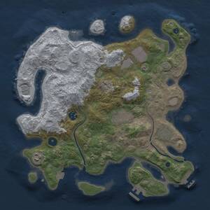 Thumbnail Rust Map: Procedural Map, Size: 3500, Seed: 766029734, 12 Monuments