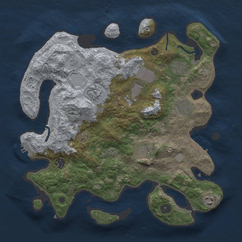 Rust Map: Procedural Map, Size: 3500, Seed: 766029734, 15 Monuments