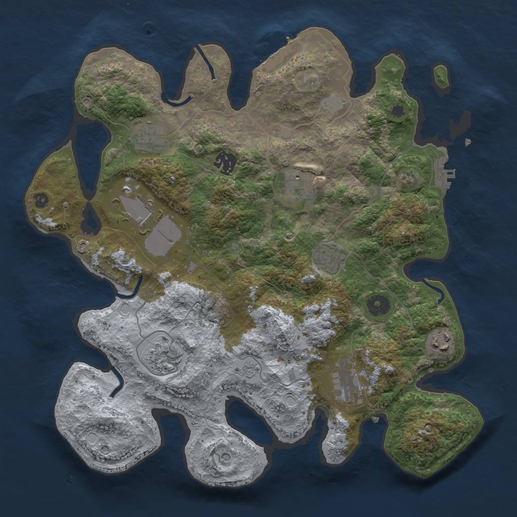 Rust Map: Procedural Map, Size: 3500, Seed: 4122, 15 Monuments