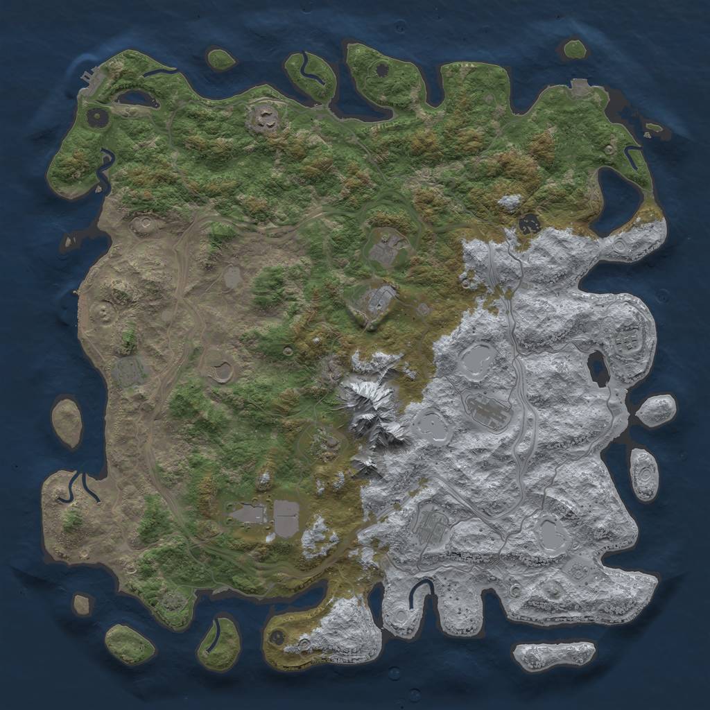 Rust Map: Procedural Map, Size: 5000, Seed: 1822999959, 19 Monuments