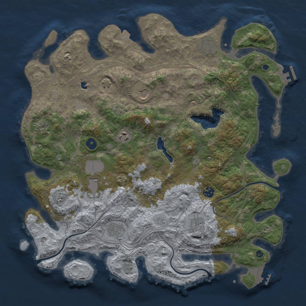 Rust Map: Procedural Map, Size: 4250, Seed: 1297502967, 15 Monuments