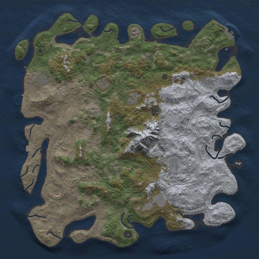 Rust Map: Procedural Map, Size: 5000, Seed: 1533195538, 19 Monuments