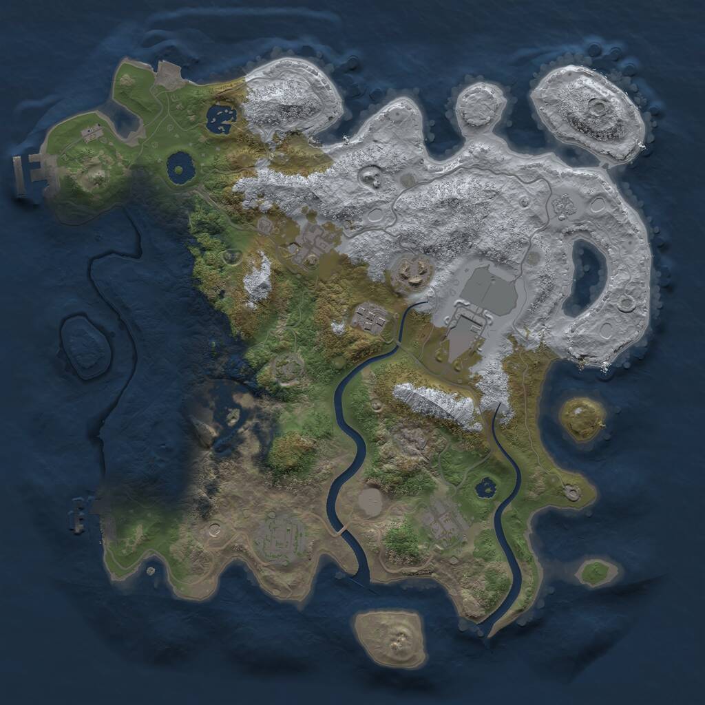 Rust Map: Procedural Map, Size: 3500, Seed: 13377, 14 Monuments