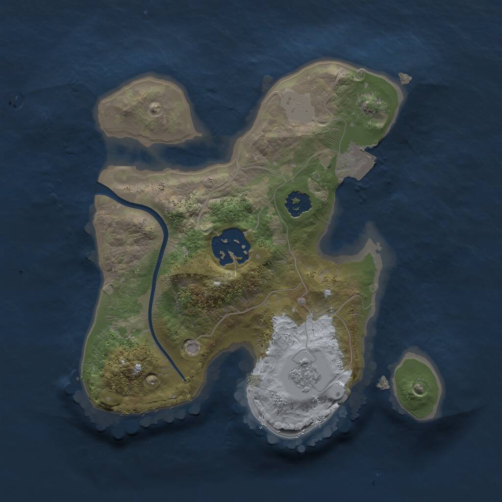 Rust Map: Procedural Map, Size: 2000, Seed: 1231315412, 3 Monuments