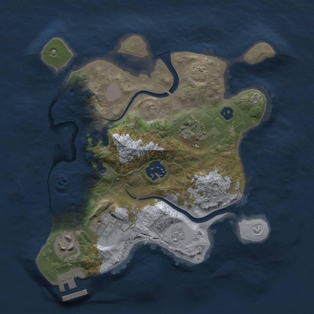 Rust Map: Procedural Map, Size: 2500, Seed: 45456, 9 Monuments