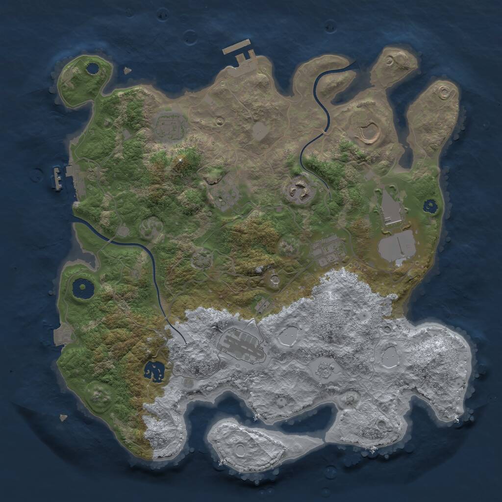 Rust Map: Procedural Map, Size: 3500, Seed: 892233107, 14 Monuments