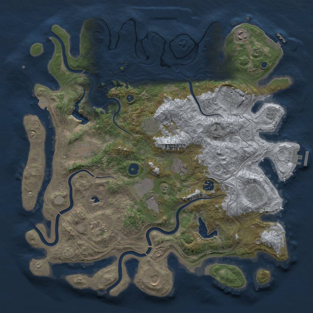Rust Map: Procedural Map, Size: 4250, Seed: 32510385, 17 Monuments