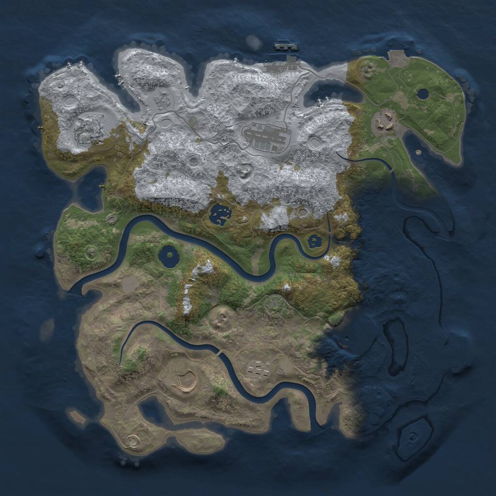 Rust Map: Procedural Map, Size: 3500, Seed: 1712675721, 13 Monuments