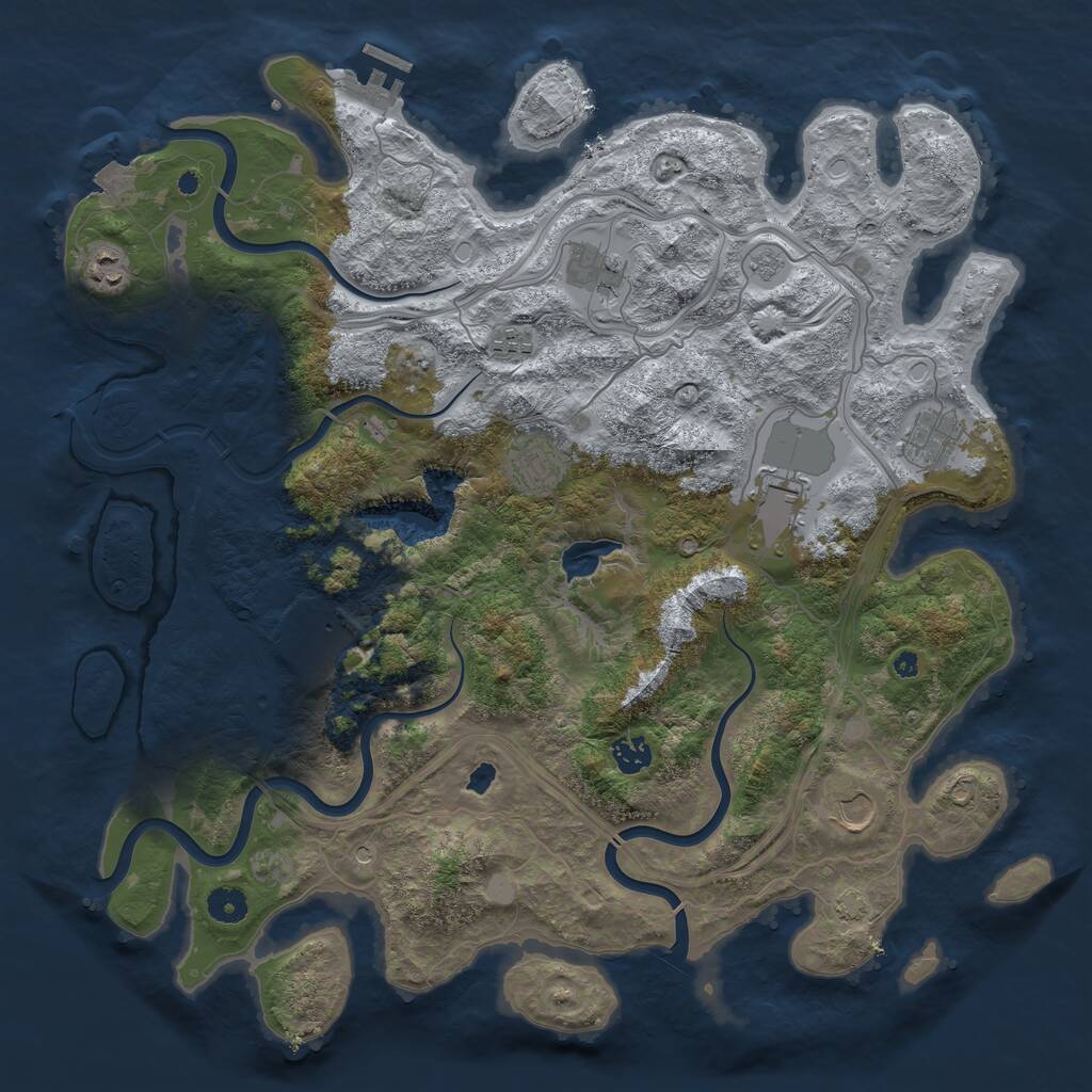 Rust Map: Procedural Map, Size: 4250, Seed: 404930308, 14 Monuments