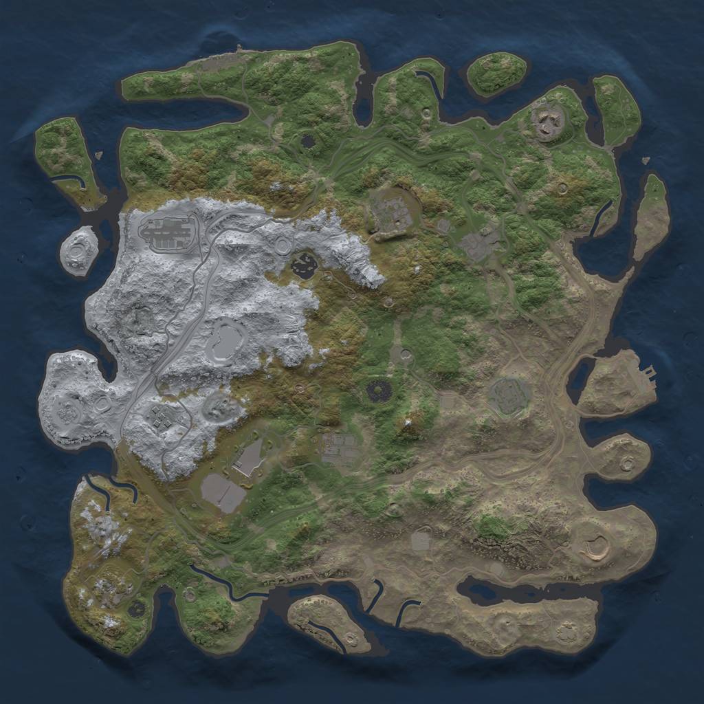 Rust Map: Procedural Map, Size: 4250, Seed: 419578168, 19 Monuments