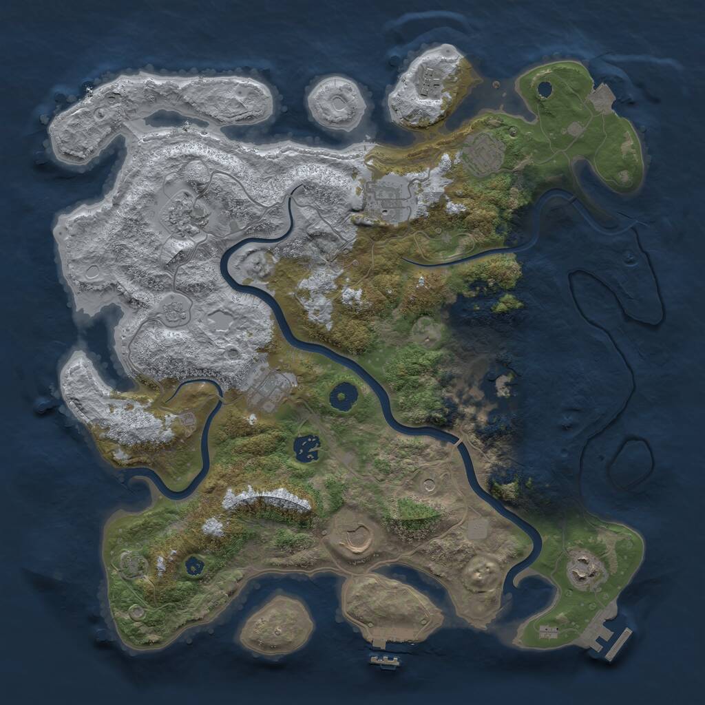 Rust Map: Procedural Map, Size: 3800, Seed: 983112, 15 Monuments