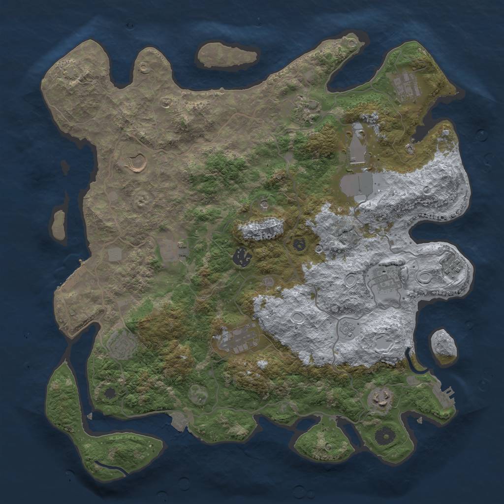Rust Map: Procedural Map, Size: 4000, Seed: 190894779, 19 Monuments
