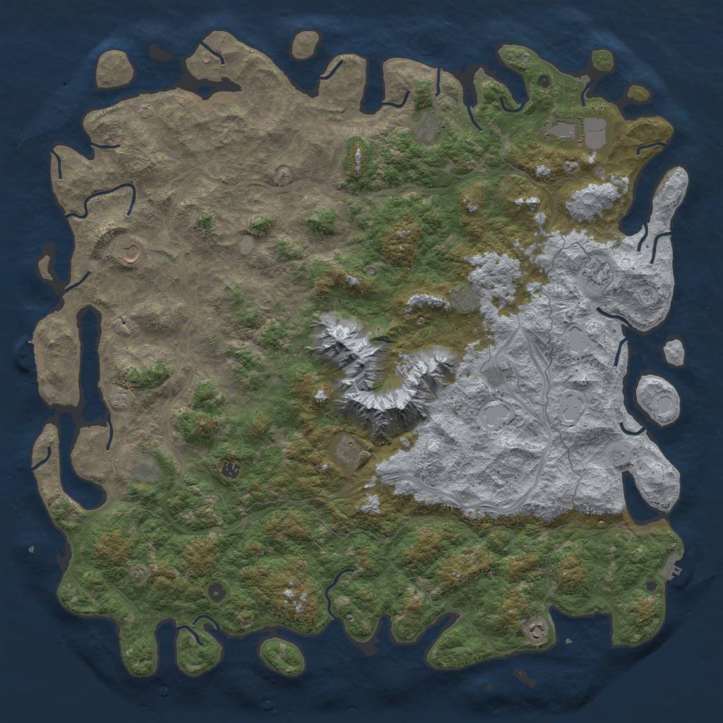 Rust Map: Procedural Map, Size: 6000, Seed: 289684998, 19 Monuments
