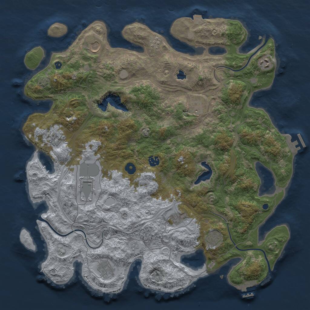 Rust Map: Procedural Map, Size: 4250, Seed: 131870778, 16 Monuments
