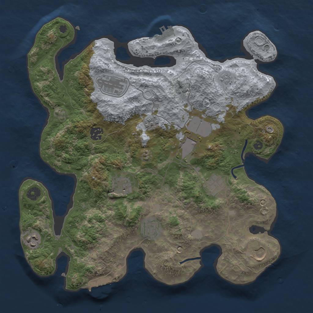 Rust Map: Procedural Map, Size: 3500, Seed: 25012013, 15 Monuments