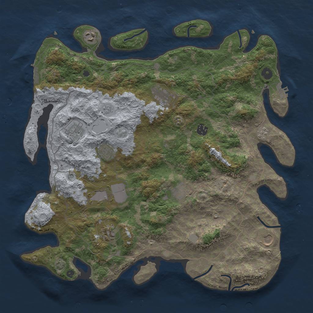 Rust Map: Procedural Map, Size: 4200, Seed: 1917462000, 18 Monuments