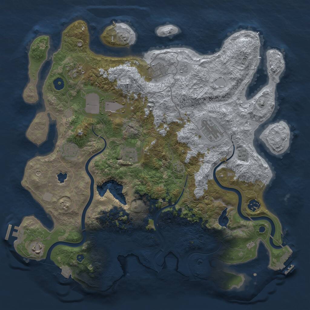 Rust Map: Procedural Map, Size: 4000, Seed: 516414554, 15 Monuments
