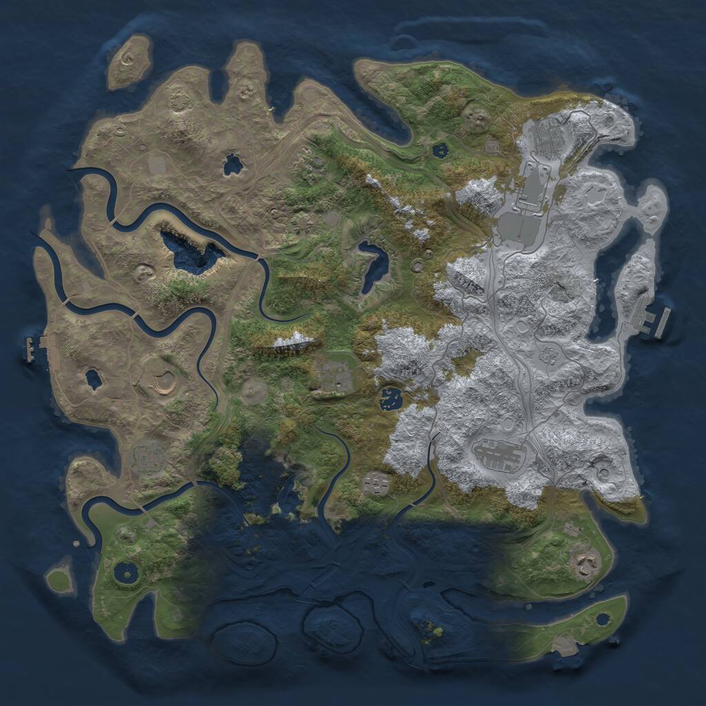 Rust Map: Procedural Map, Size: 4500, Seed: 112587850, 16 Monuments
