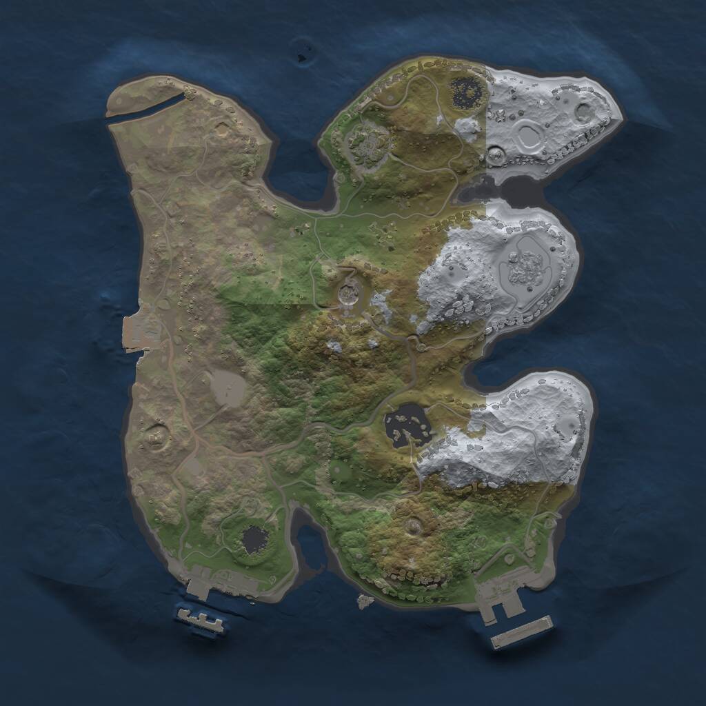 Rust Map: Procedural Map, Size: 2250, Seed: 129754588, 7 Monuments