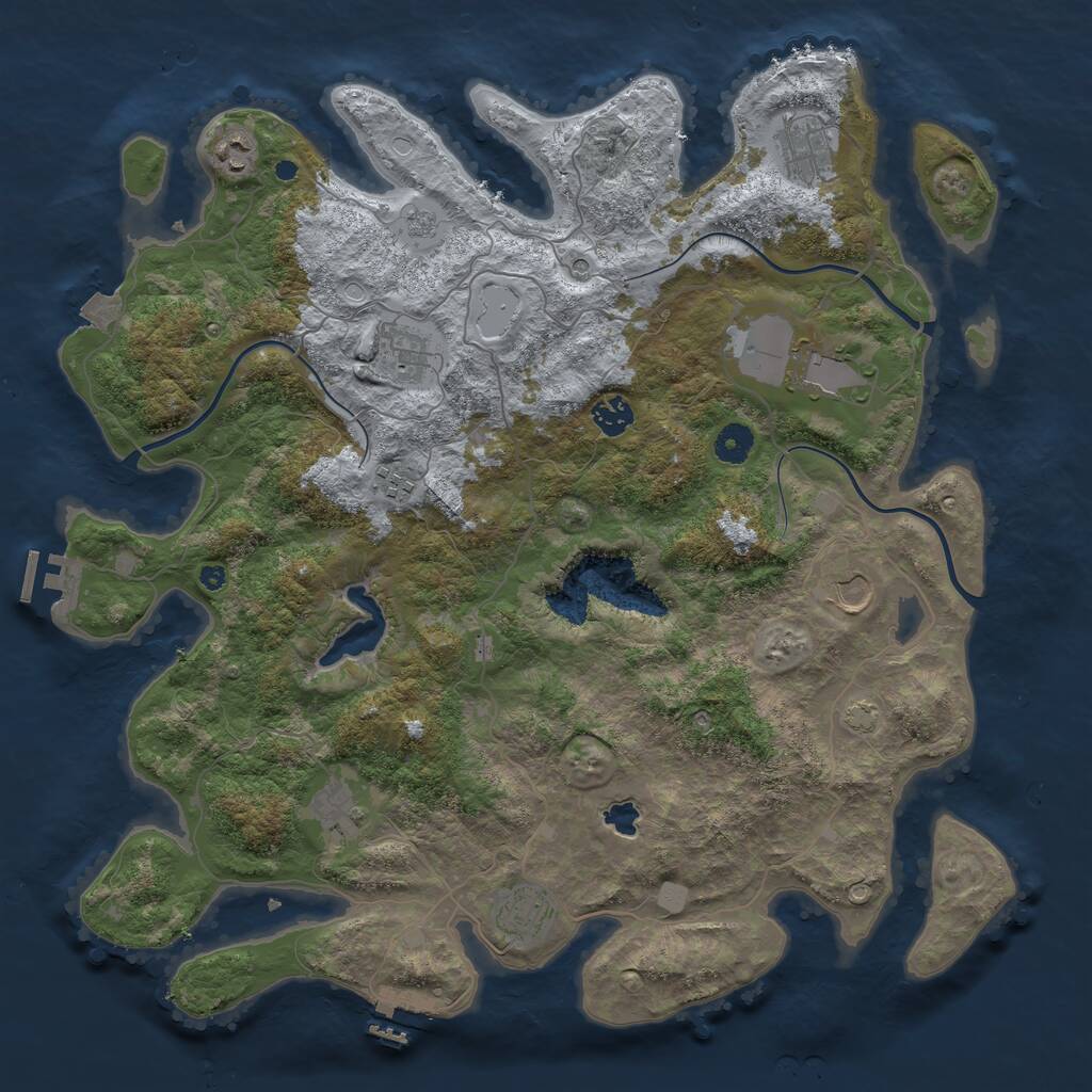 Rust Map: Procedural Map, Size: 4200, Seed: 48566, 15 Monuments