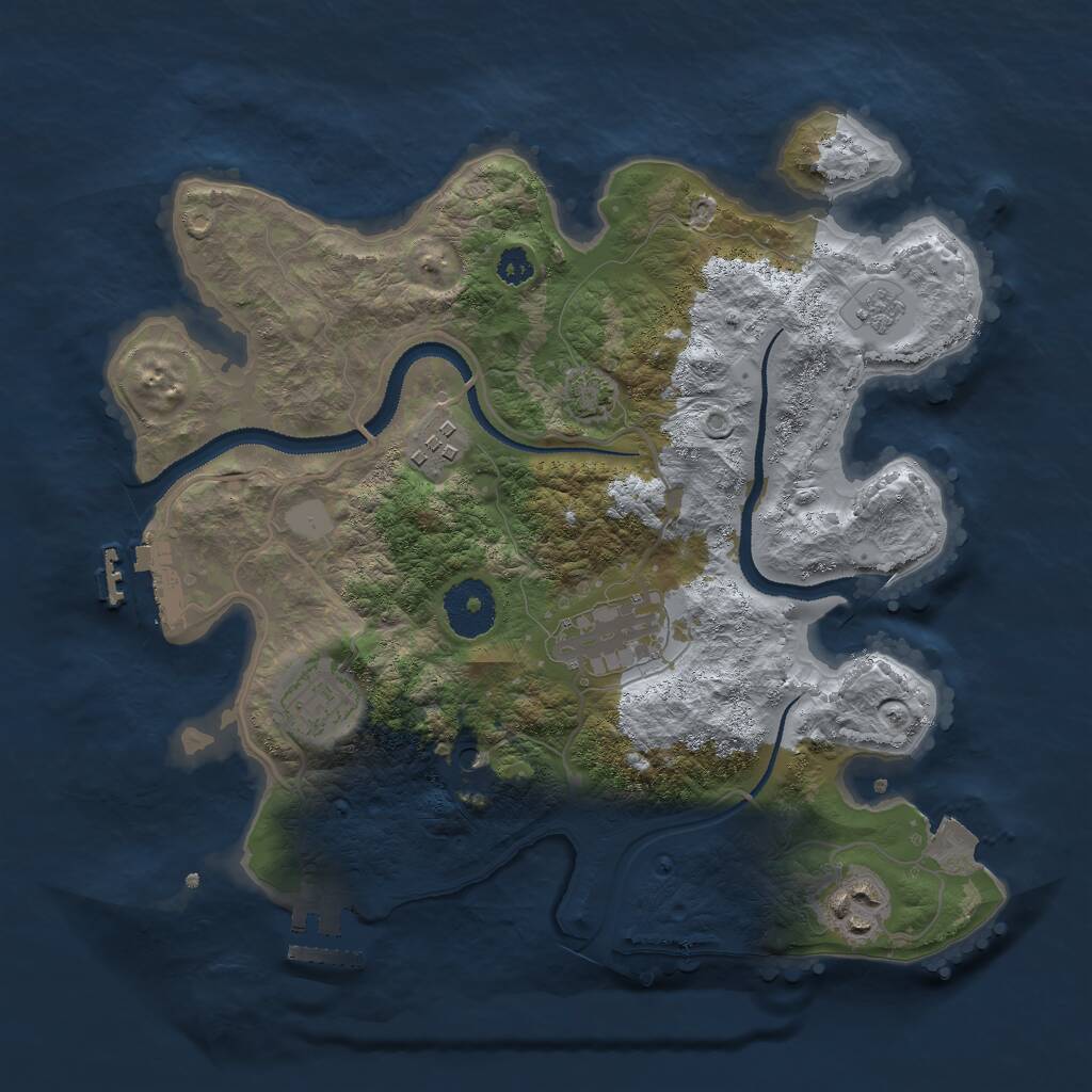 Rust Map: Procedural Map, Size: 3000, Seed: 45389753, 10 Monuments