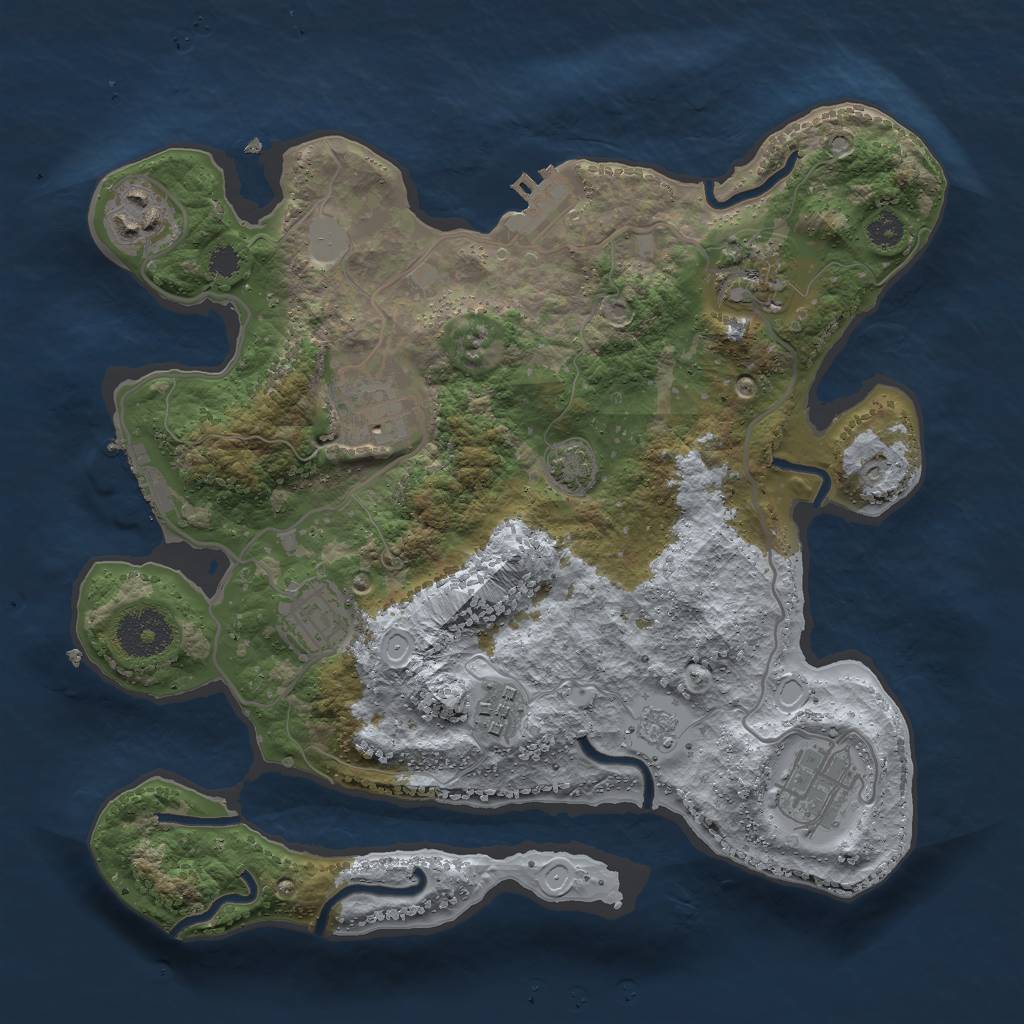 Rust Map: Procedural Map, Size: 3000, Seed: 5236490, 13 Monuments