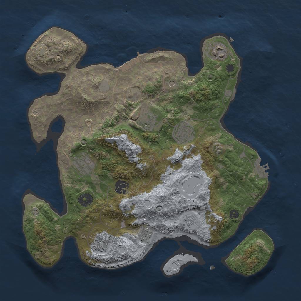 Rust Map: Procedural Map, Size: 3250, Seed: 5861, 15 Monuments