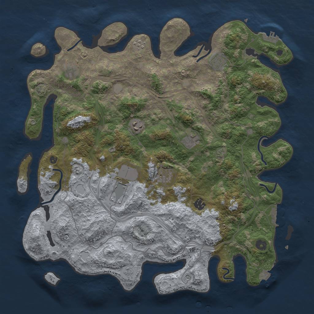 Rust Map: Procedural Map, Size: 4250, Seed: 142522653, 16 Monuments