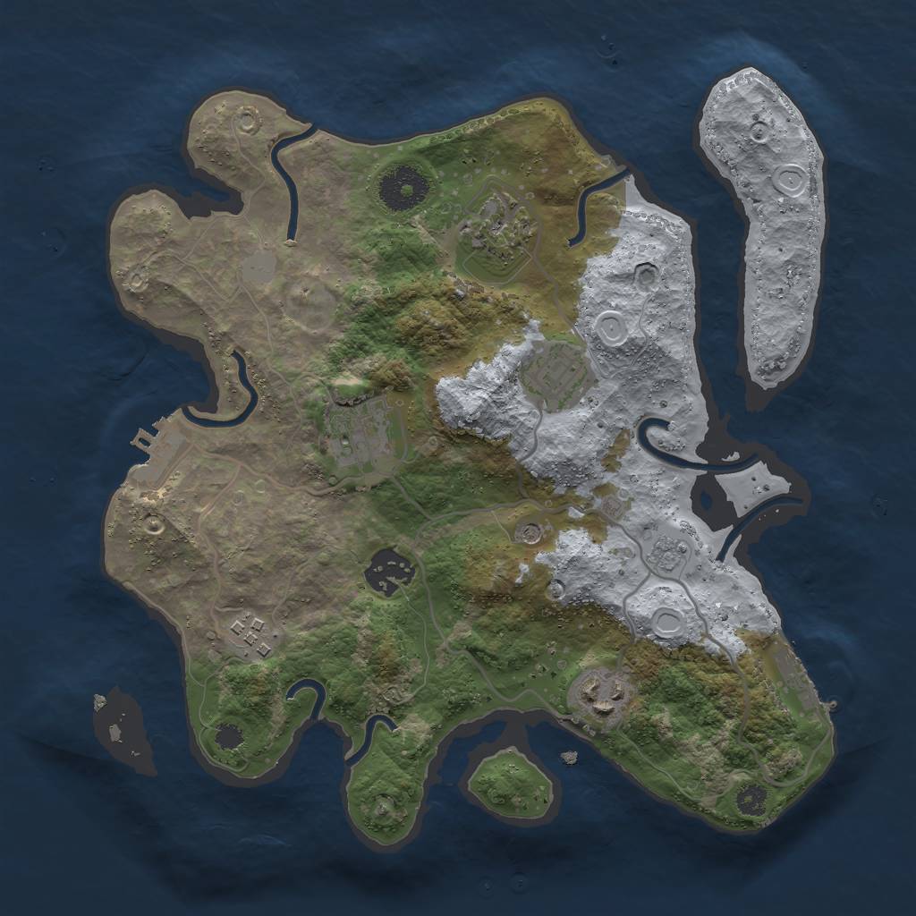 Rust Map: Procedural Map, Size: 3000, Seed: 1172918207, 13 Monuments