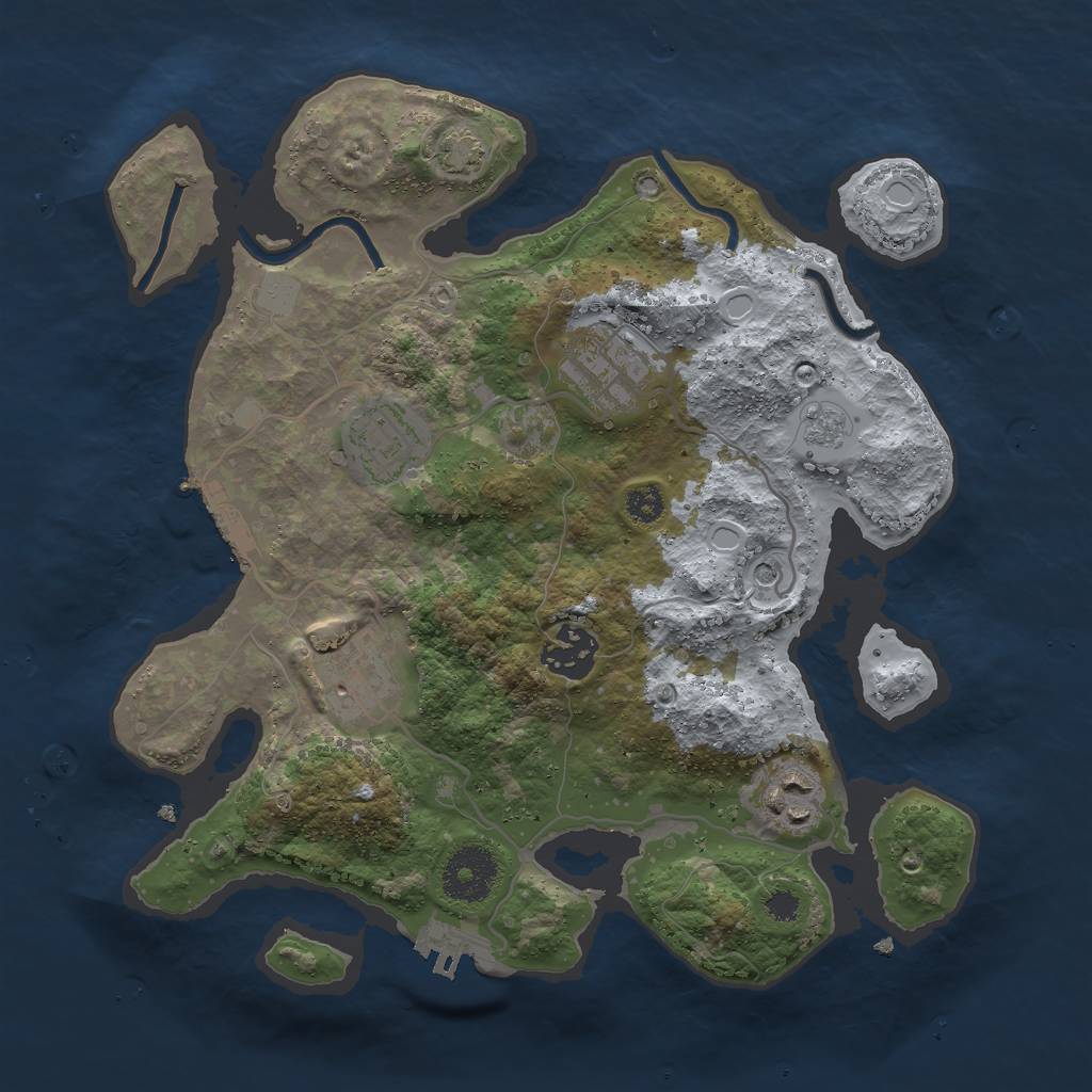 Rust Map: Procedural Map, Size: 3000, Seed: 304938502, 13 Monuments