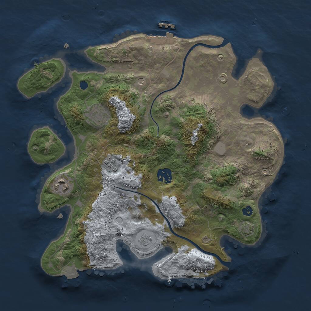 Rust Map: Procedural Map, Size: 3000, Seed: 1553654613, 9 Monuments