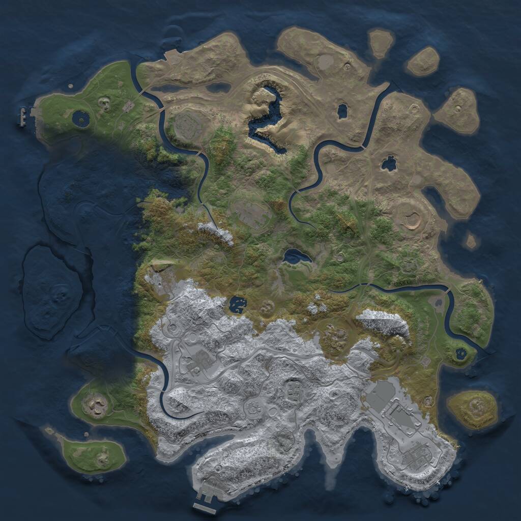 Rust Map: Procedural Map, Size: 4500, Seed: 468611671, 17 Monuments
