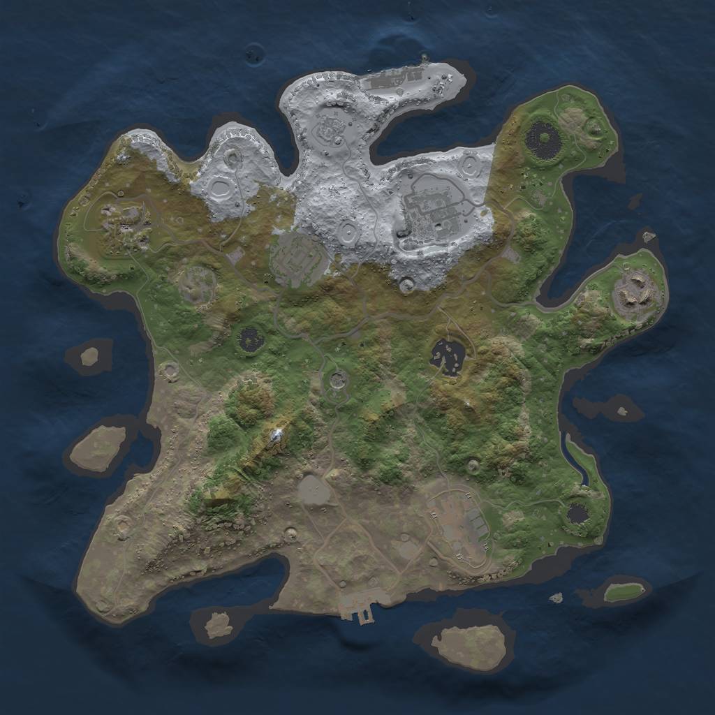 Rust Map: Procedural Map, Size: 3000, Seed: 92585, 13 Monuments