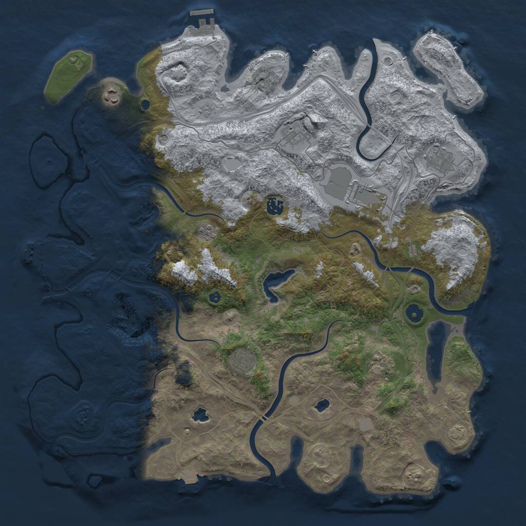 Rust Map: Procedural Map, Size: 4500, Seed: 18008, 14 Monuments