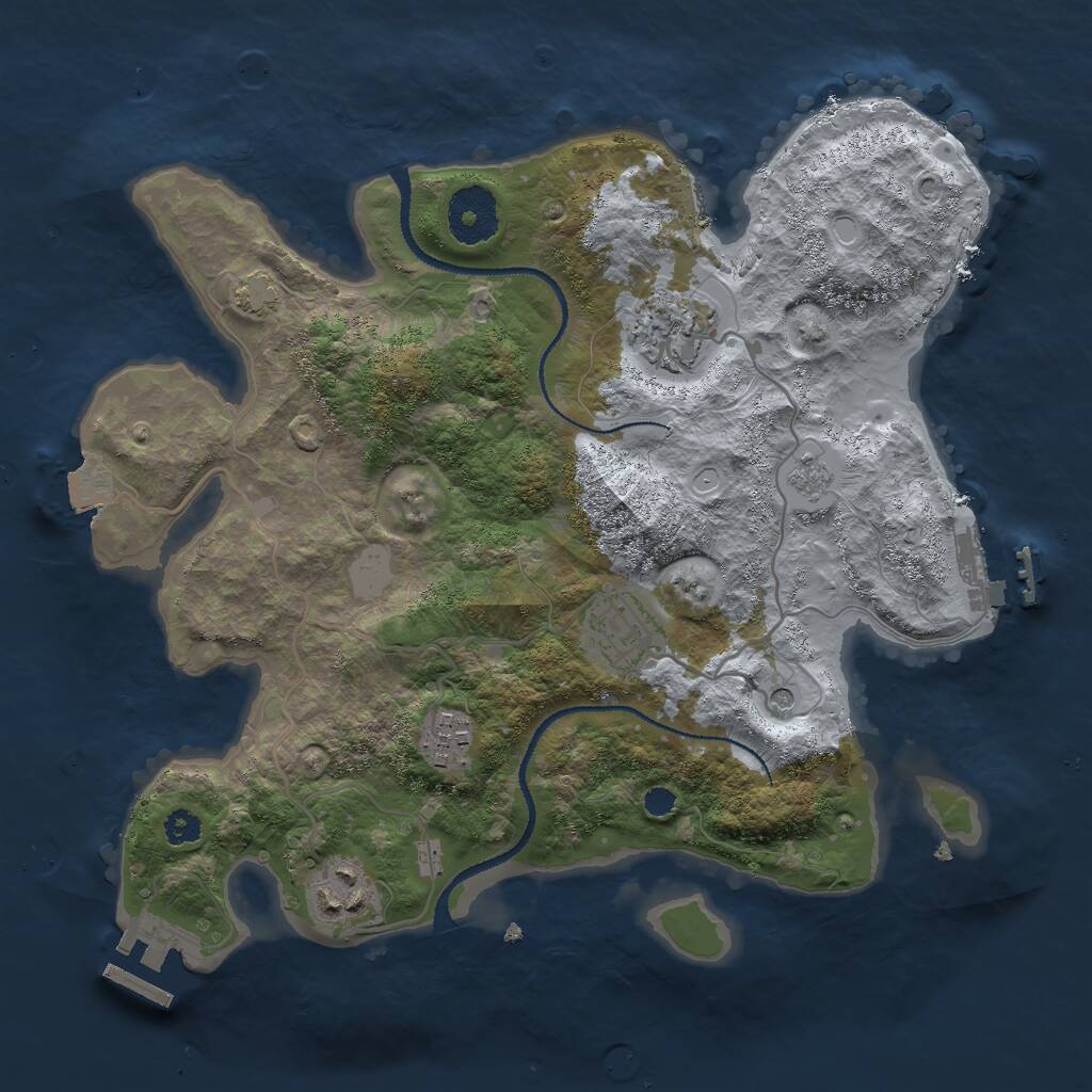 Rust Map: Procedural Map, Size: 3000, Seed: 1866157581, 10 Monuments