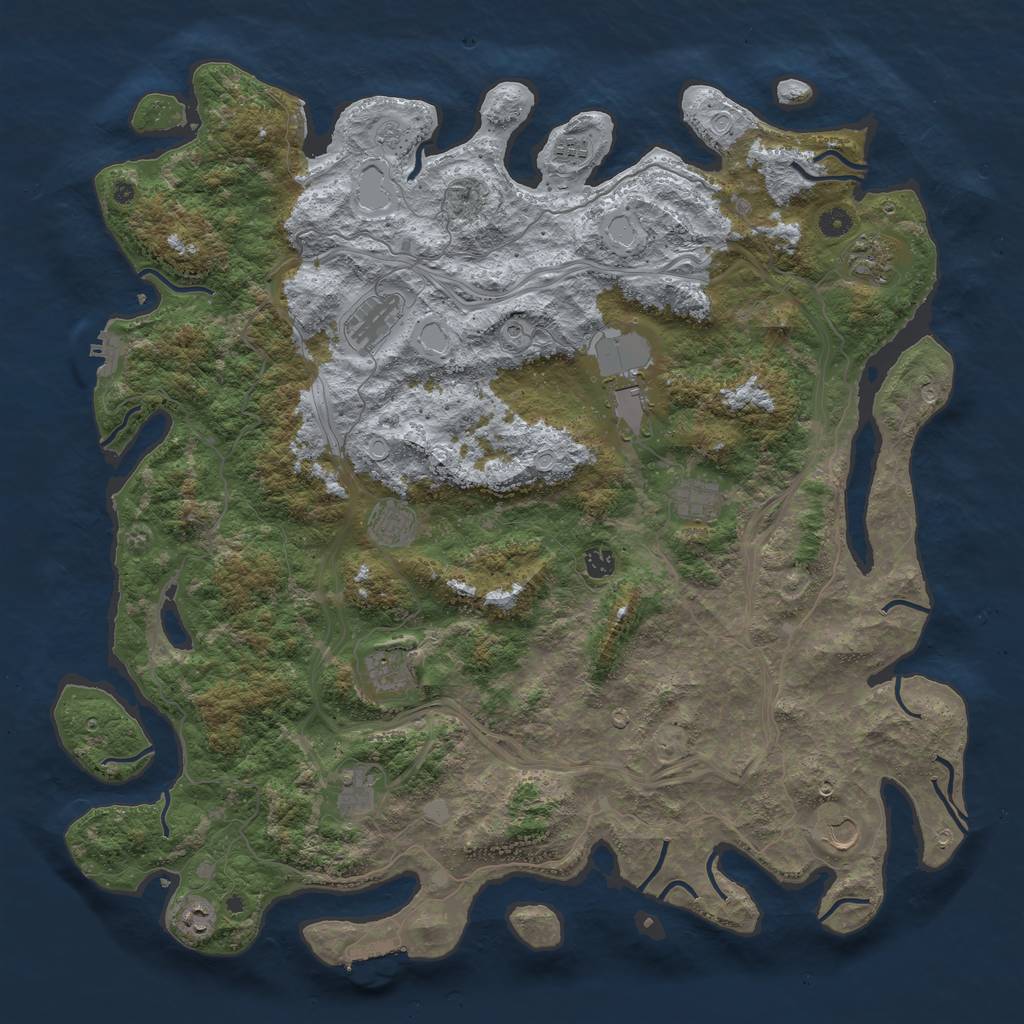 Rust Map: Procedural Map, Size: 4990, Seed: 548135441, 18 Monuments