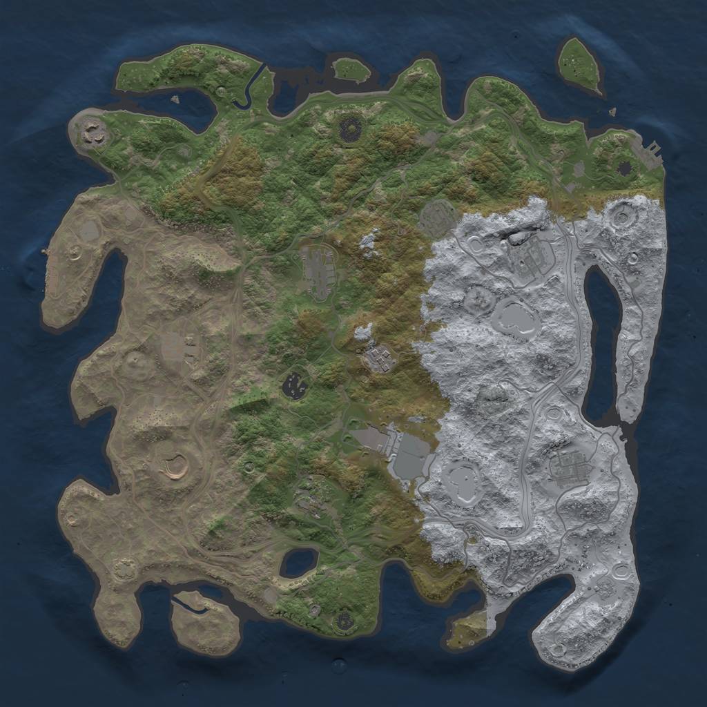 Rust Map: Procedural Map, Size: 4250, Seed: 1313889678, 19 Monuments