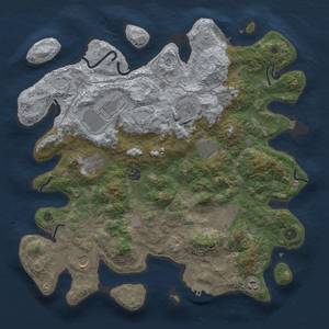 Thumbnail Rust Map: Procedural Map, Size: 4000, Seed: 498279639, 16 Monuments