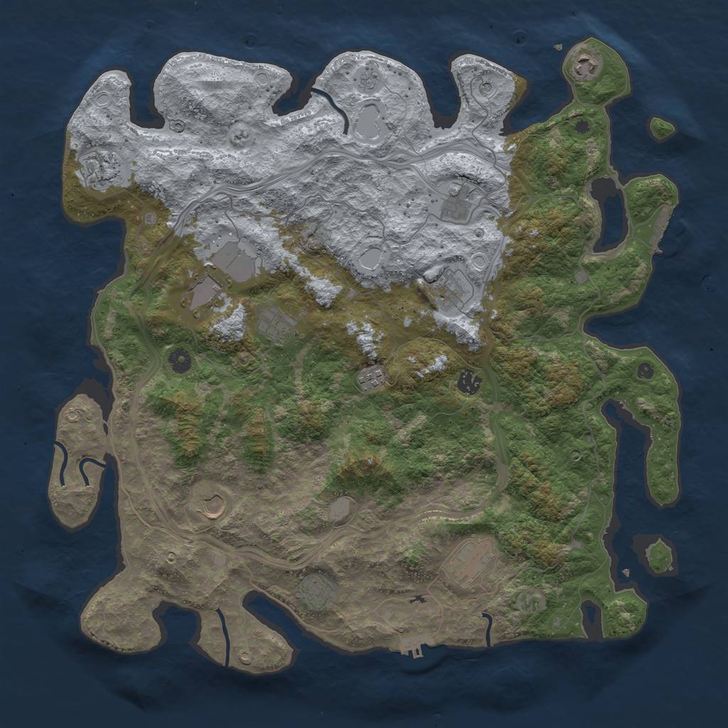 Rust Map: Procedural Map, Size: 4550, Seed: 1444444333, 18 Monuments