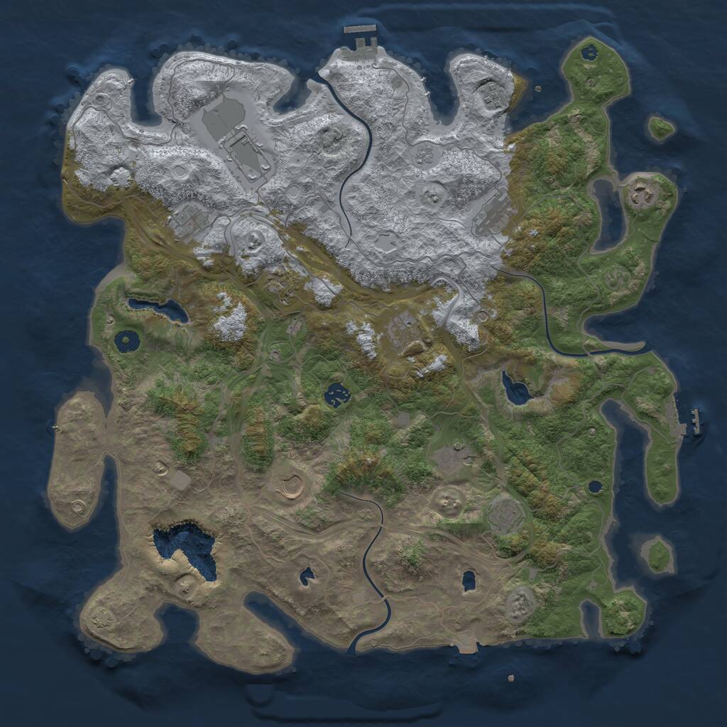 Rust Map: Procedural Map, Size: 4550, Seed: 1444444333, 17 Monuments