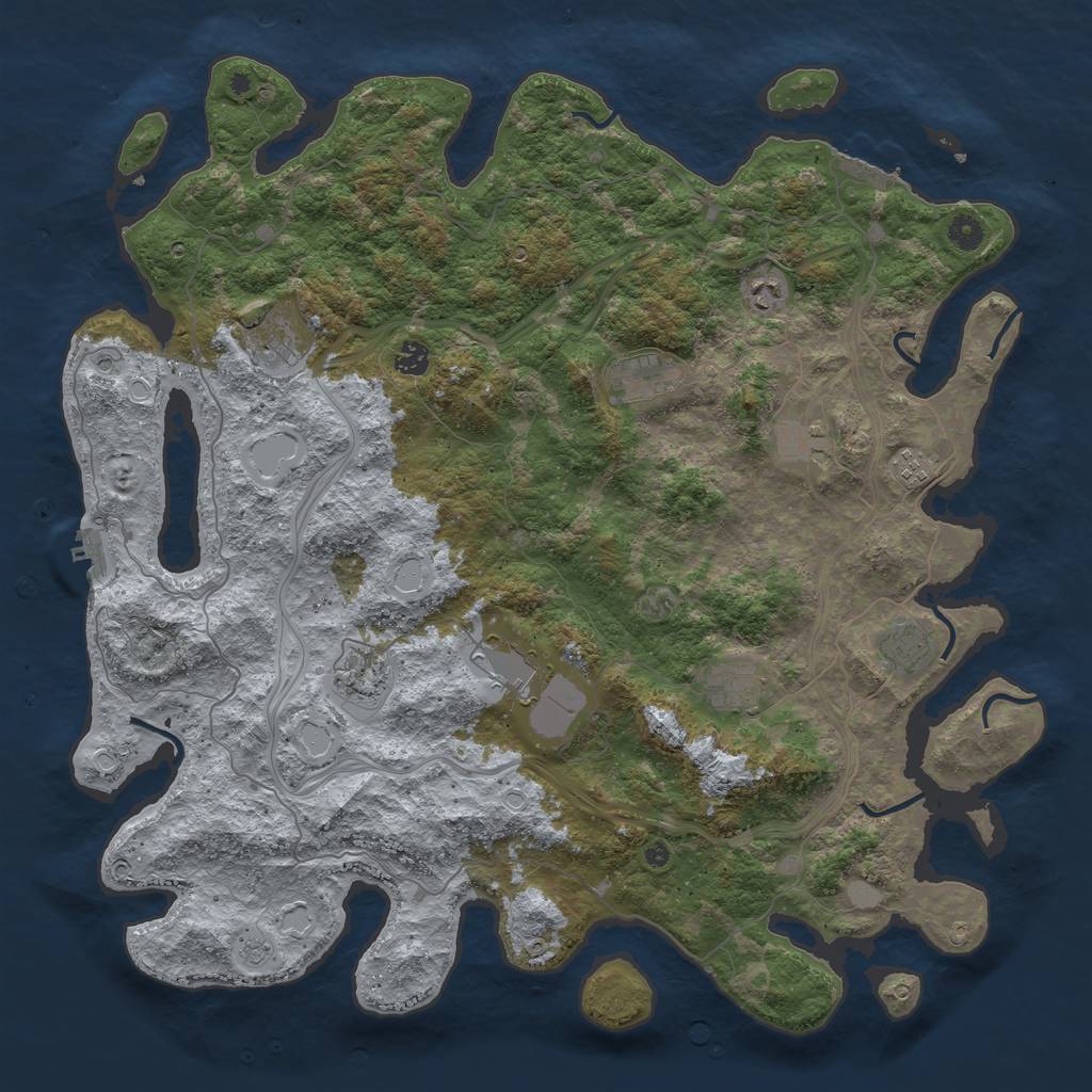 Rust Map: Procedural Map, Size: 4700, Seed: 53732, 17 Monuments
