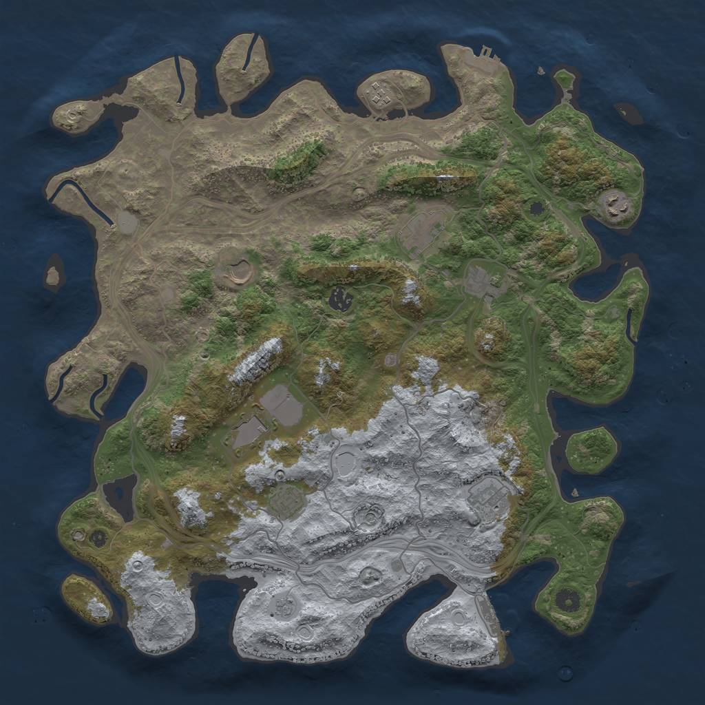 Rust Map: Procedural Map, Size: 4350, Seed: 39101039, 16 Monuments