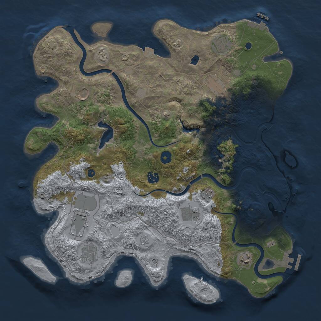 Rust Map: Procedural Map, Size: 4000, Seed: 318886904, 15 Monuments