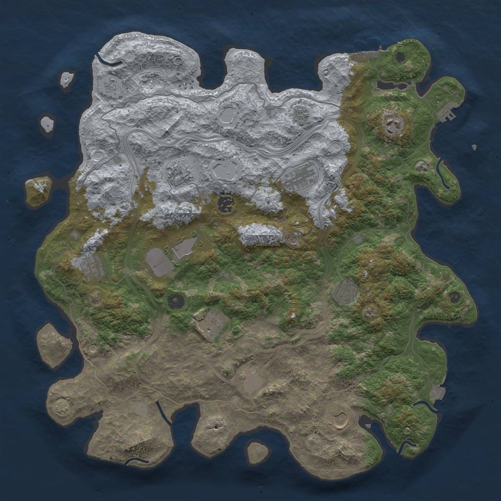 Rust Map: Procedural Map, Size: 4500, Seed: 2075727213, 19 Monuments