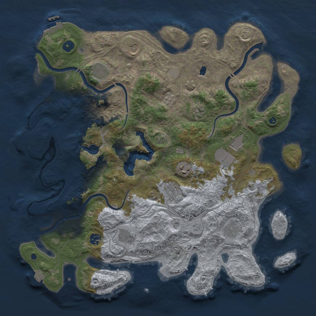 Rust Map: Procedural Map, Size: 4250, Seed: 1703531307, 16 Monuments