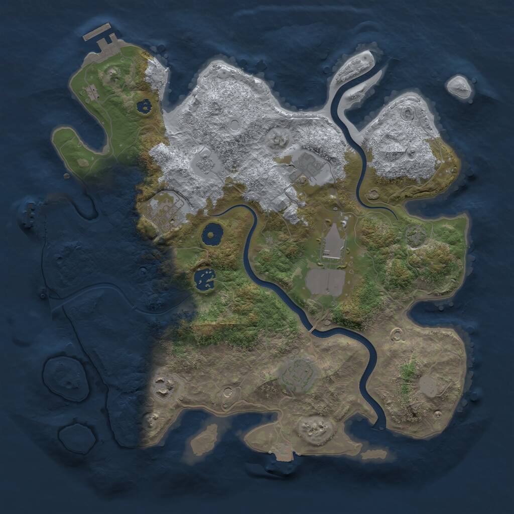 Rust Map: Procedural Map, Size: 3500, Seed: 4325435, 12 Monuments