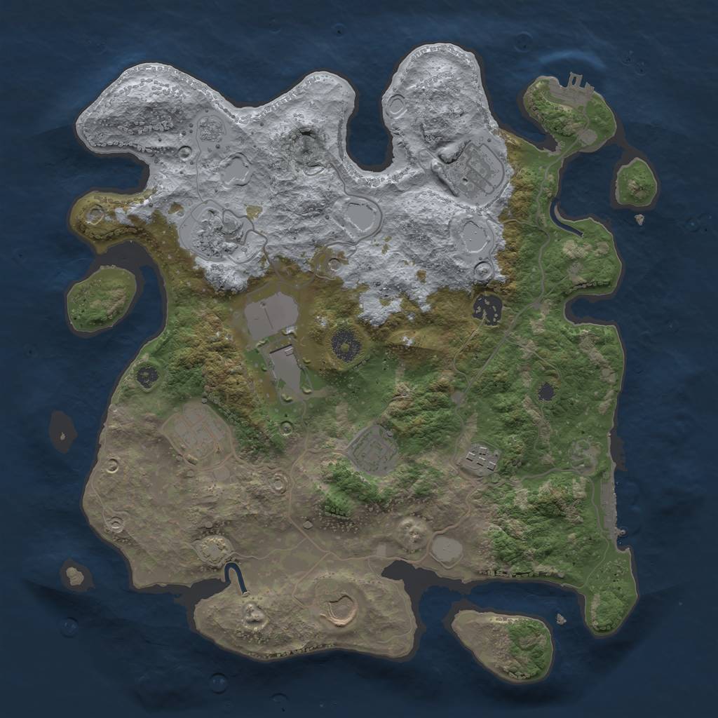 Rust Map: Procedural Map, Size: 3500, Seed: 859758207, 16 Monuments