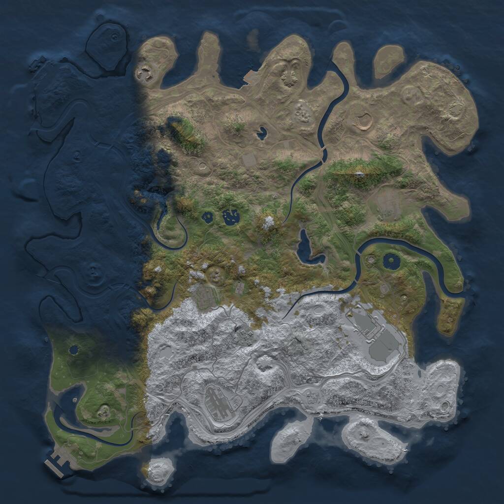 Rust Map: Procedural Map, Size: 4407, Seed: 15102, 14 Monuments