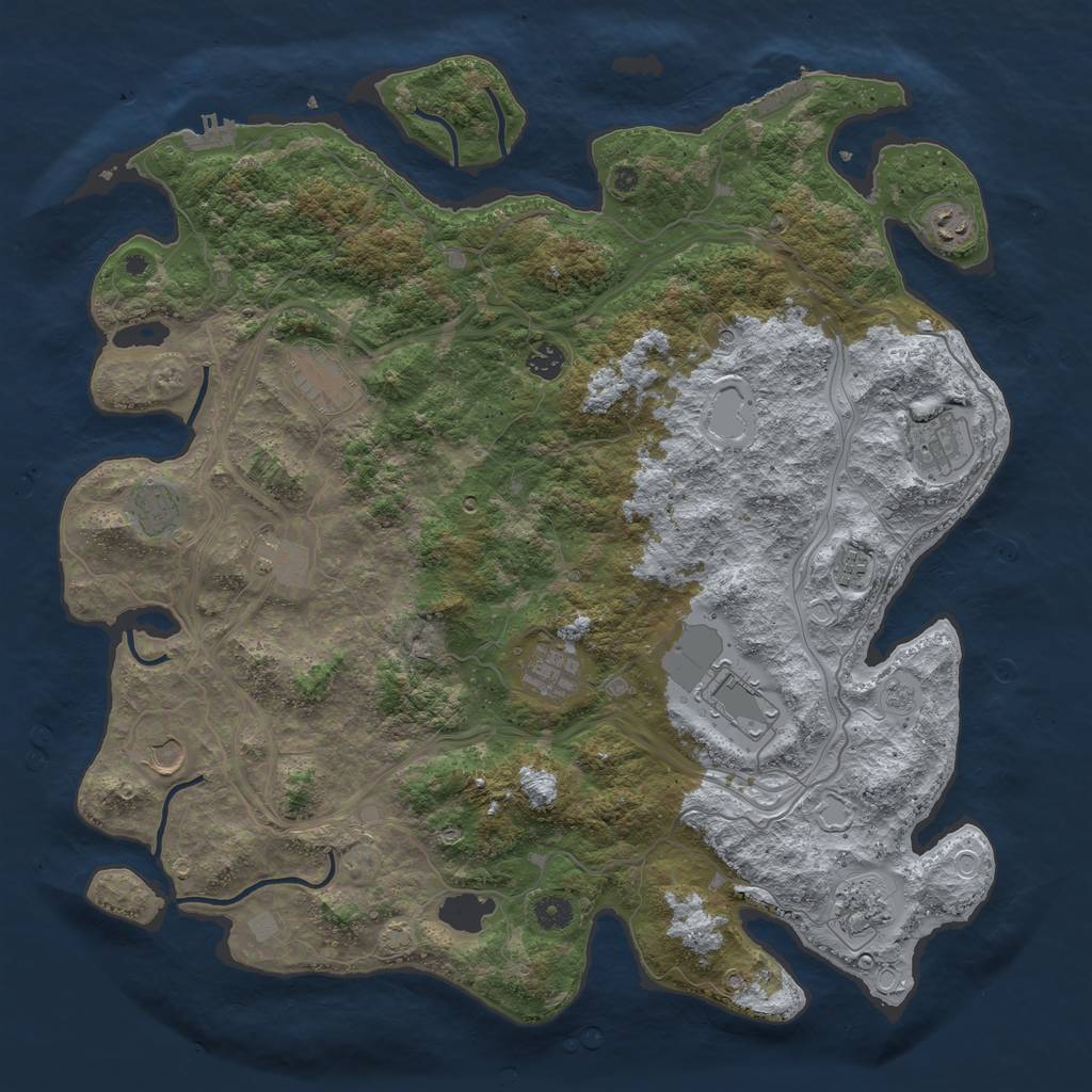 Rust Map: Procedural Map, Size: 4500, Seed: 470272852, 19 Monuments