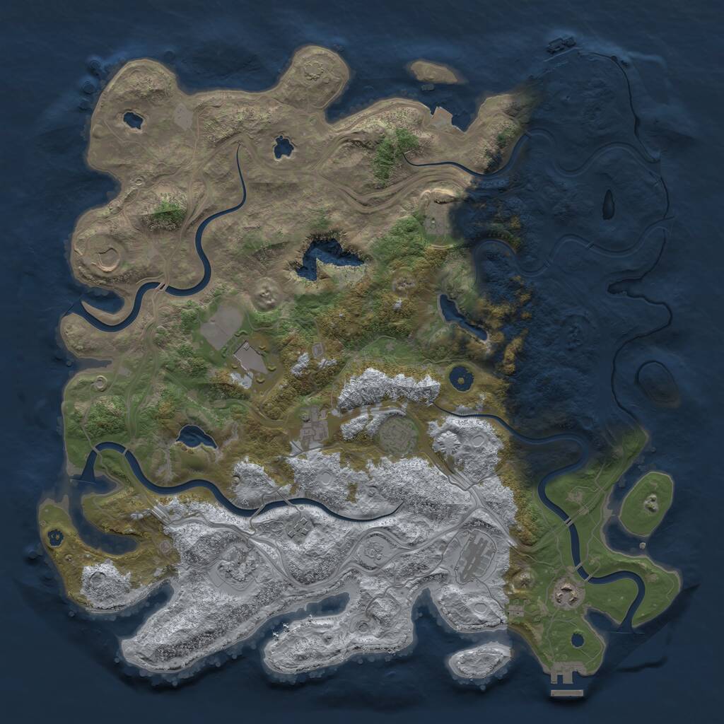 Rust Map: Procedural Map, Size: 4500, Seed: 16685, 15 Monuments